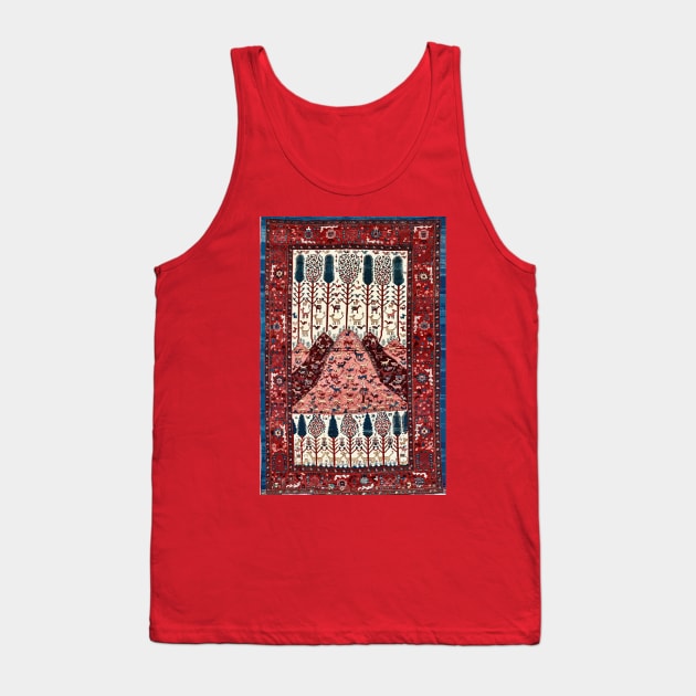 Bakhtiari Rare Antique Persian Garden of Eden Carpet Pattern Tank Top by bragova